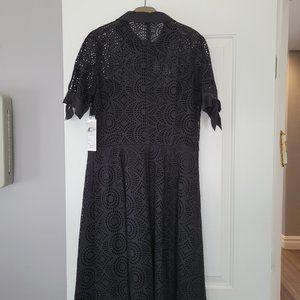 Teri Jon Size 10 Black Cotton Dress